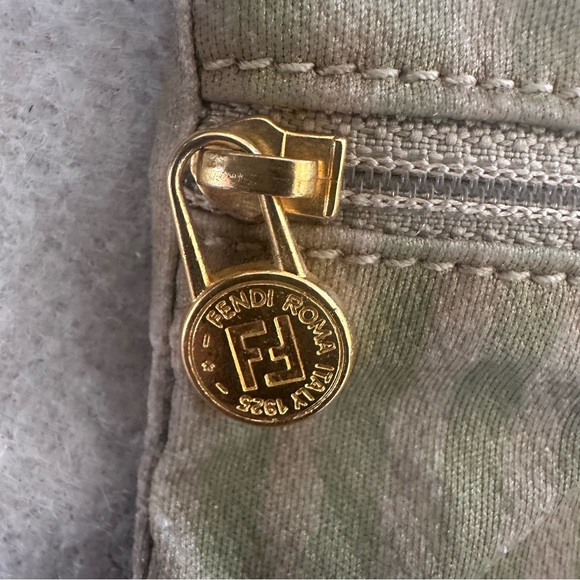 Fendi Vintage Striped Coated Fabric Shoulder Sling Bag Backpack with Pouchette - Picture 13 of 15